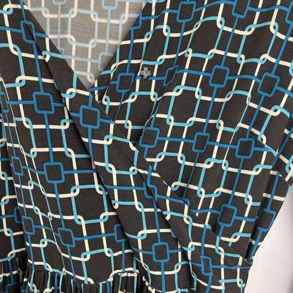 Talbots Women 3/4 Sleeve Pullover V Neck Print Dress Size 4 - Picture 6 of 11